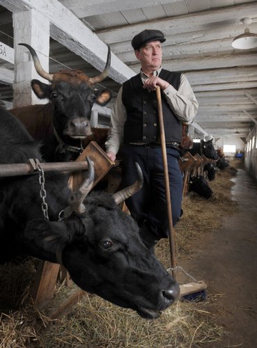 Michael Schmidt in his barn