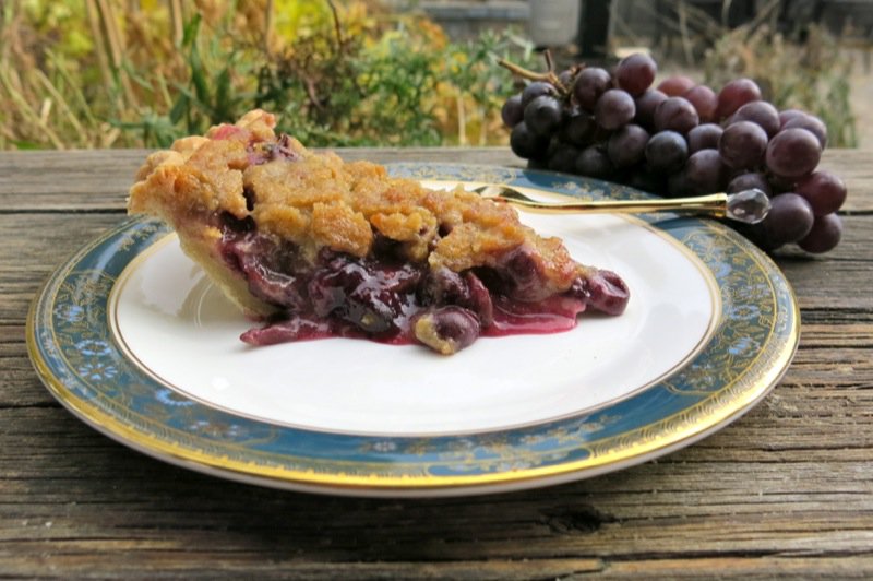 Concord Grape Pie with Crumble Topping Slice 2