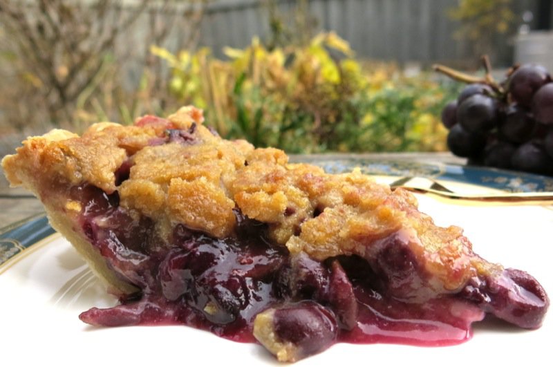 Concord Grape Pie with Crumble Topping