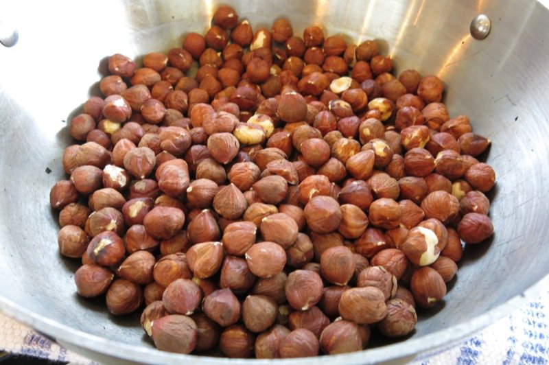 Peeling Hazelnuts