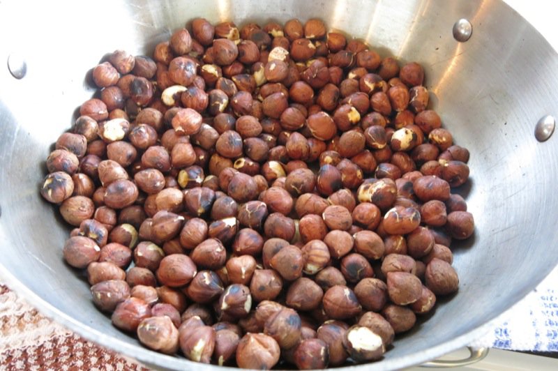 Peeling Hazelnuts