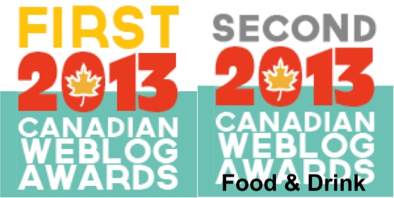 Canadian Web Blog Award 2013 www.acanadianfoodie.com FIRST