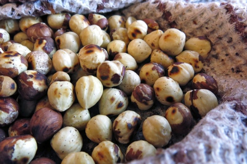 Peeling Hazelnuts