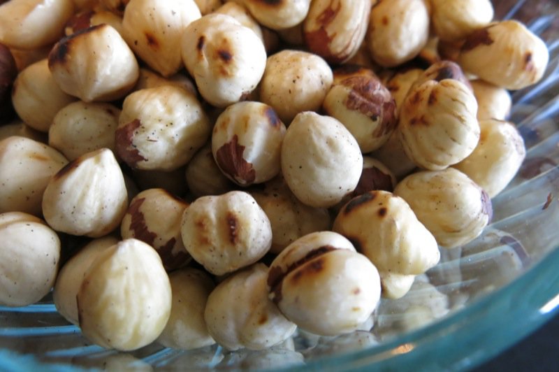 Peeling Hazelnuts