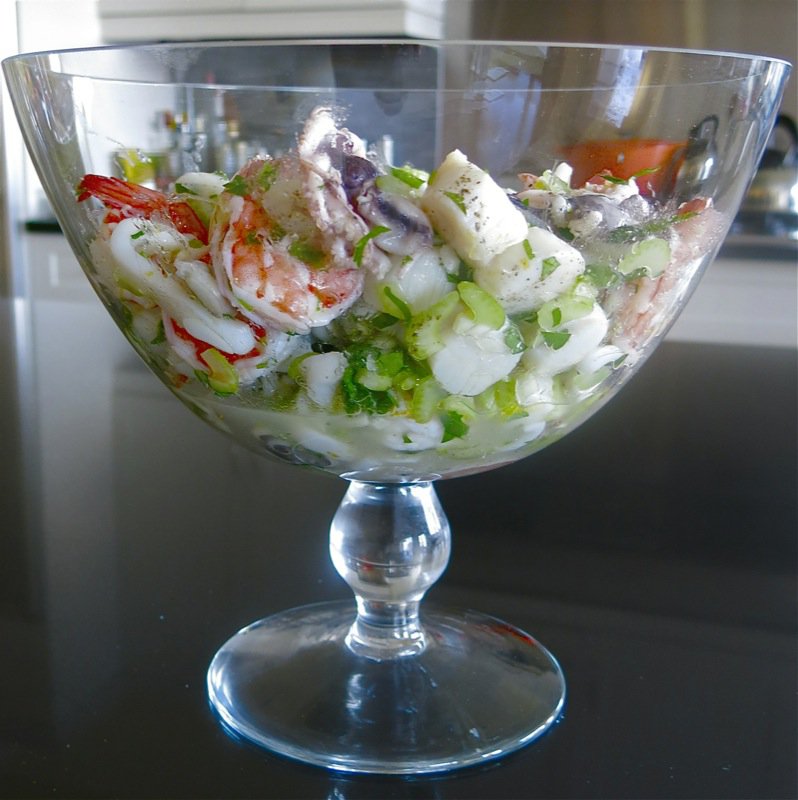 Marinated Poached Italian Seafood Salad: Insalata Frutti di Mare