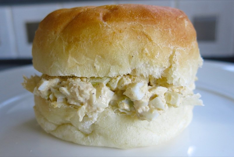 1 Homemade Eggsalad on a homemade bun