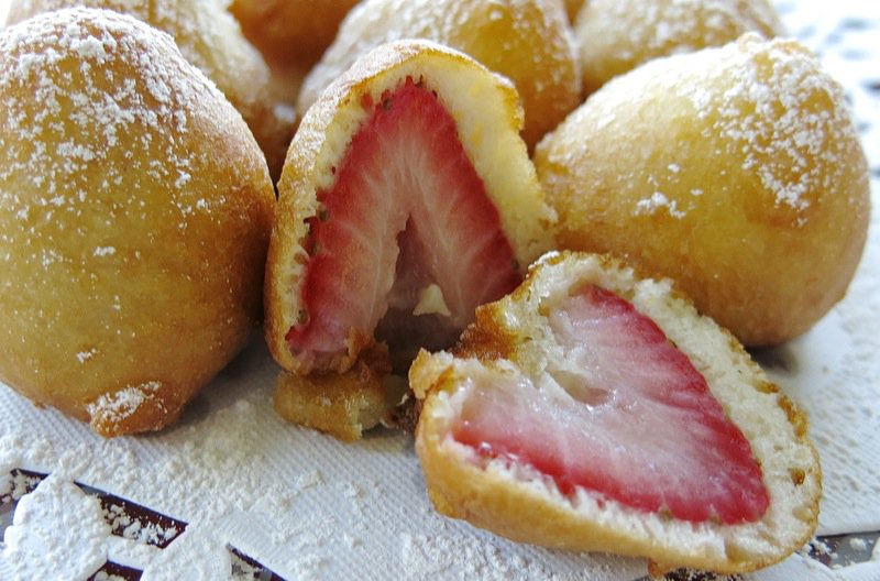 Strawberry Fritters for Valentine's Day