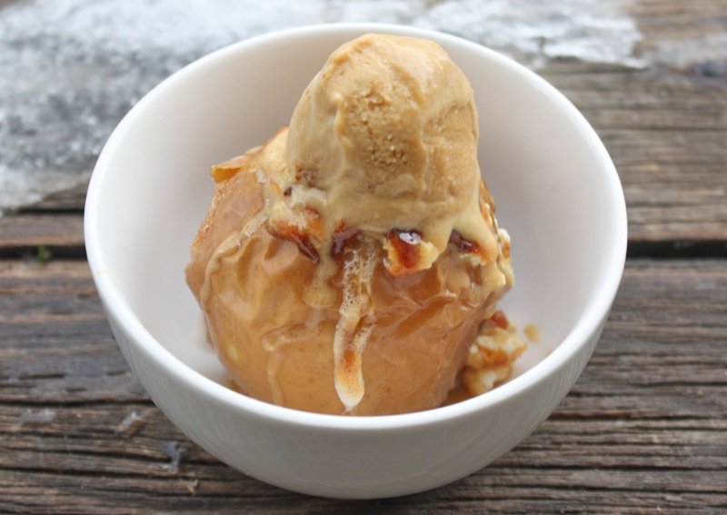 10 baked apple with salted caramel ice cream
