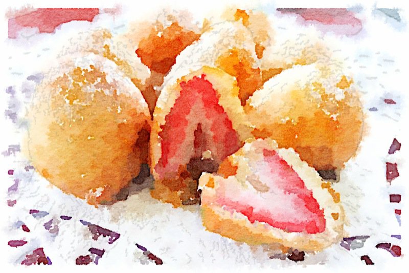 Strawberry Fritters for Valentine's Day