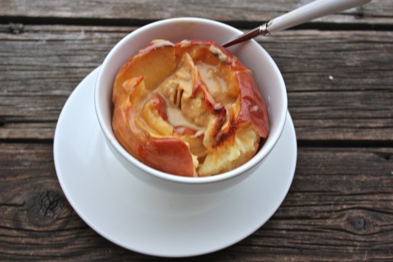 11 baked apple with salted caramel ice cream melted