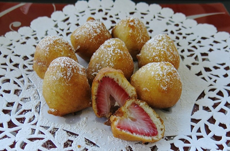 Strawberry Fritters for Valentine's Day