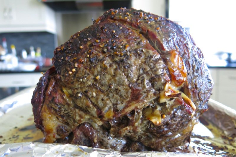 Garlic Stuffed Prime Rib Roast Beef