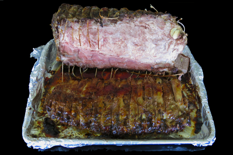 Garlic Stuffed Prime Rib Roast Beef