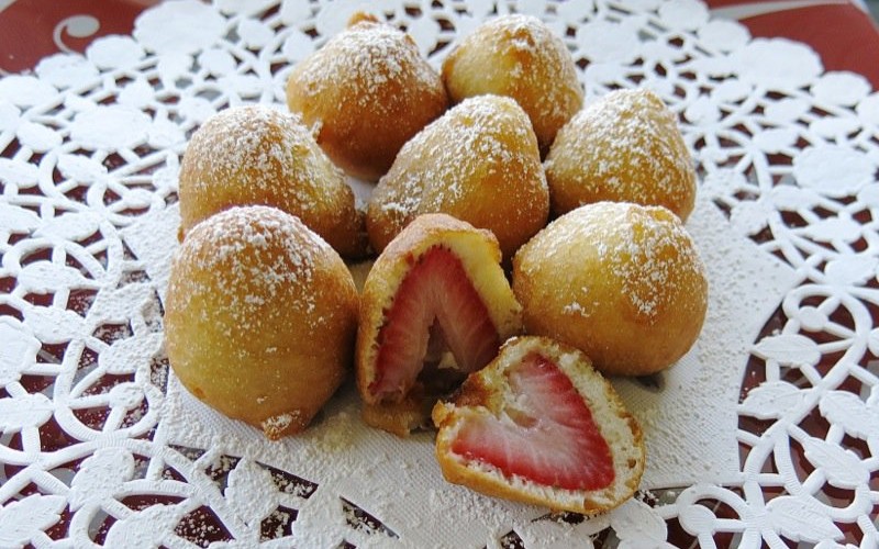 Strawberry Fritters for Valentine's Day