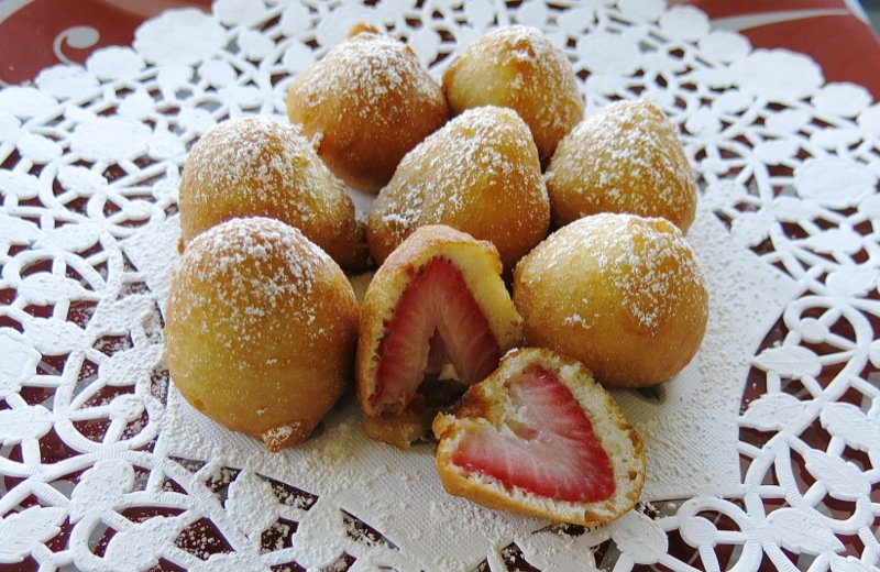 Strawberry Fritters for Valentine's Day