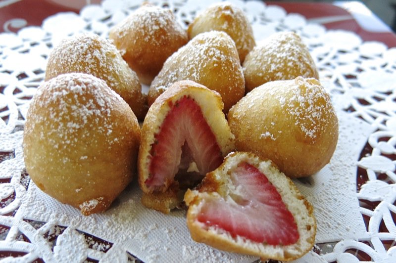 Strawberry Fritters for Valentine's Day