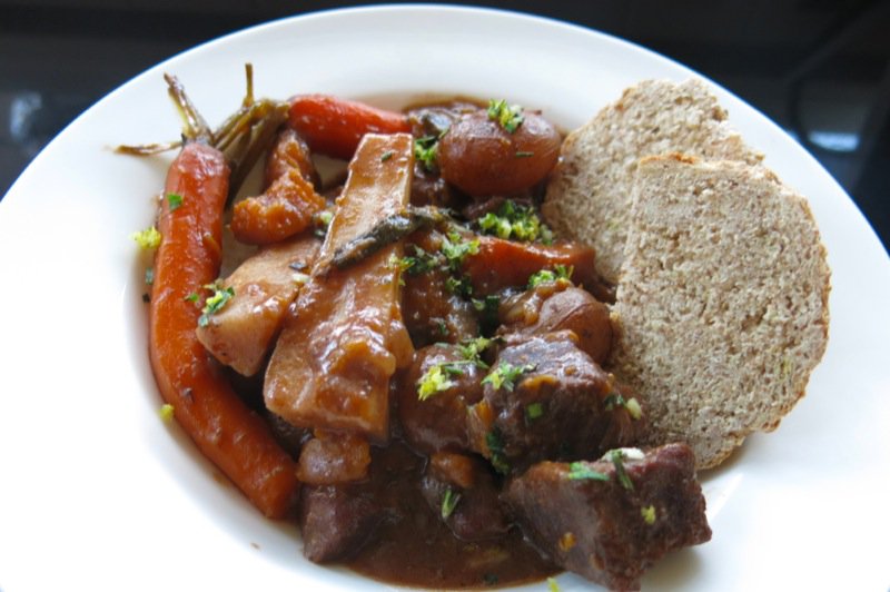 11 9 Irish Stew plated with Irish Soda Bread