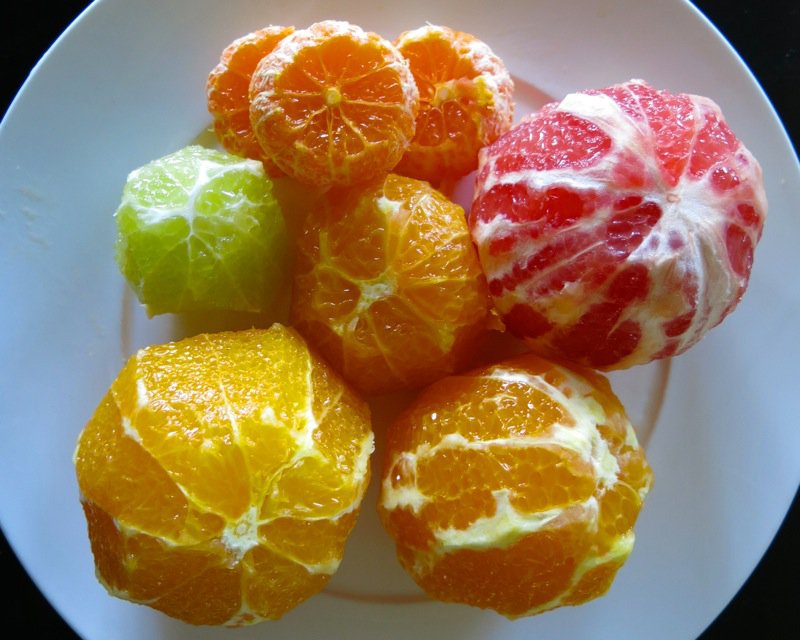 4 Peeled Citrus close up