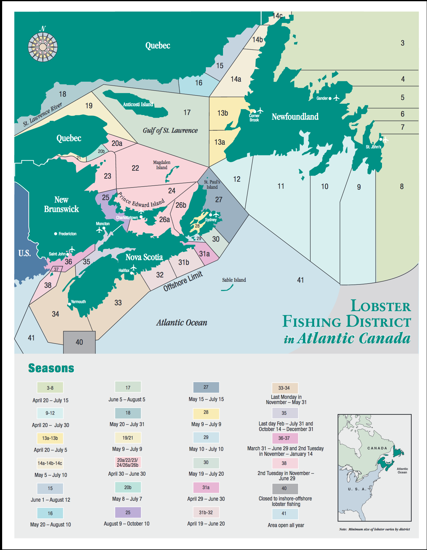 Atlantic Canada Lobster Fishing Districts