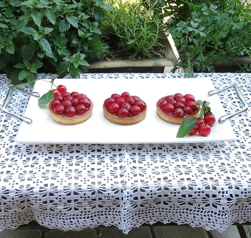 Sour Cherry Tarts with Marzipan