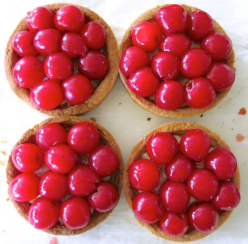 Sour Cherry Tarts with Marzipan