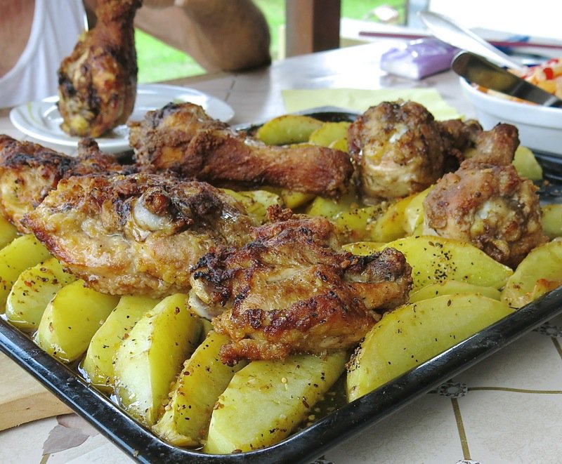 26 Srpski Fried Chicken and Oven Roasted Potatoes