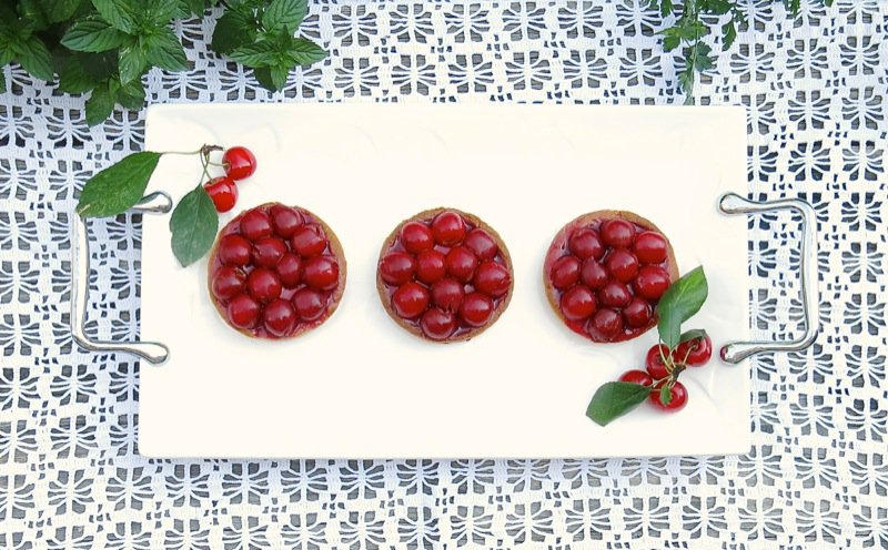 Sour Cherry Tarts with Marzipan