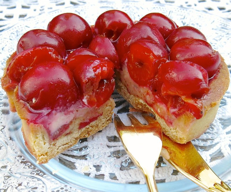 Sour Cherry Tarts with Marzipan