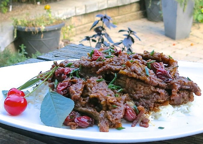 16 Sour Cherry Ginger Beef