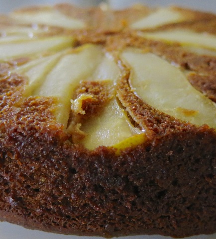 28 Pear Upside Down Gingerbread Cake