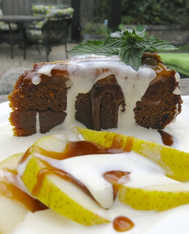 33 Pear Upside Down Gingerbread Cake