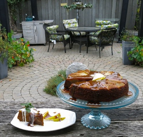 34 Pear Upside Down Gingerbread Cake