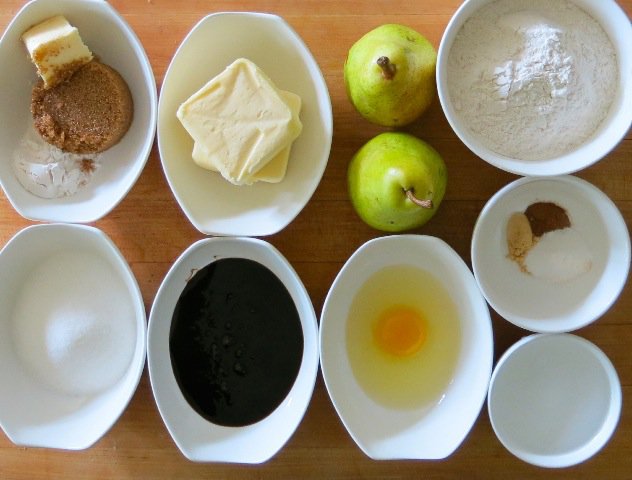 6 Mis en place Pear Upside Down Gingerbread Cake