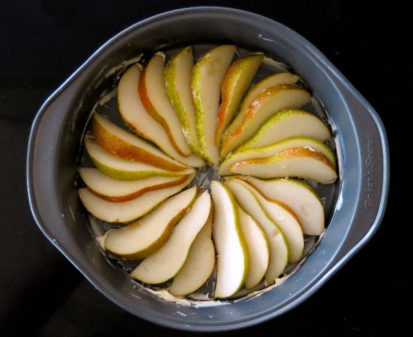 8 Pear Upside Down Gingerbread Cake