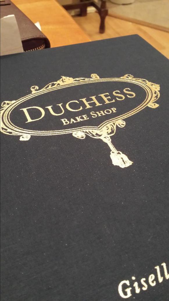 Duchess Bakeshop Cookbook Cover on angle