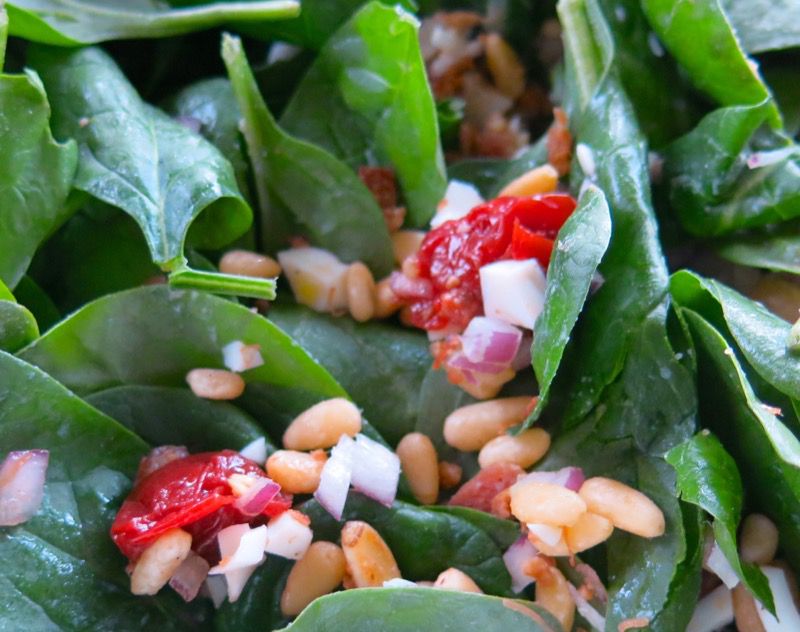 19 Spinach Salad with Preserved Sour Cherries