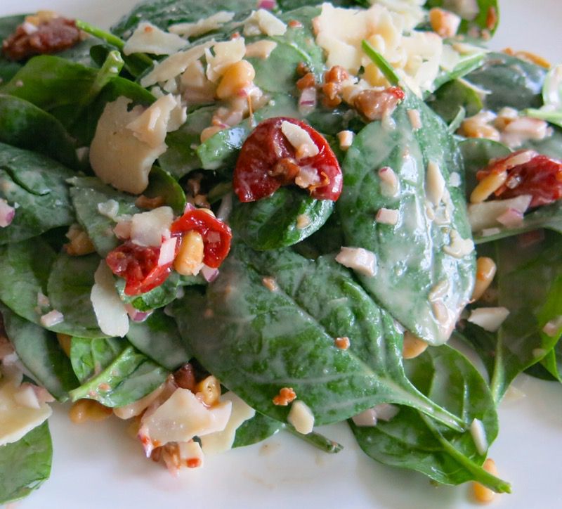 2 Spinach Salad with Preserved Sour Cherries