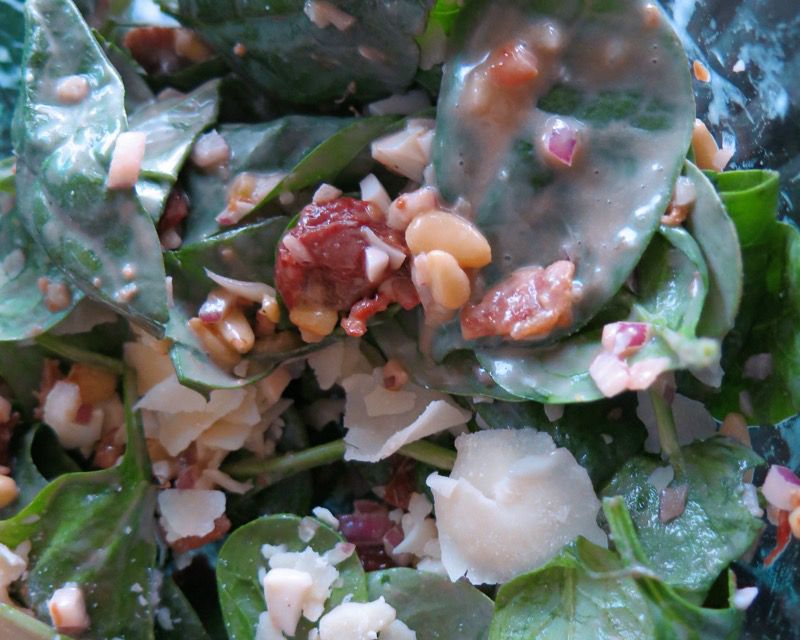 22 Spinach Salad with Preserved Sour Cherries