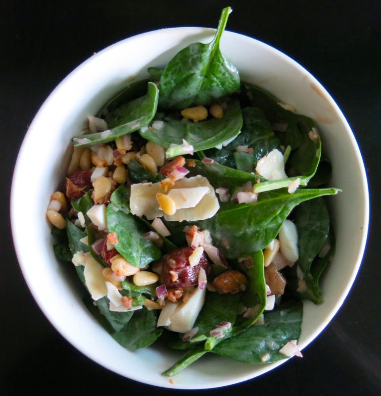 23 Spinach Salad with Preserved Sour Cherries