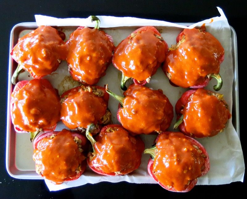 29 Stuffed Peppers with Moms Meatloaf Topping