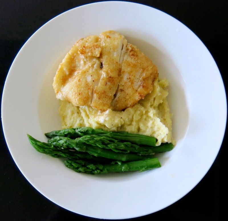 9 Hallibut Cheeks with Asparagus and Beurre Blanc