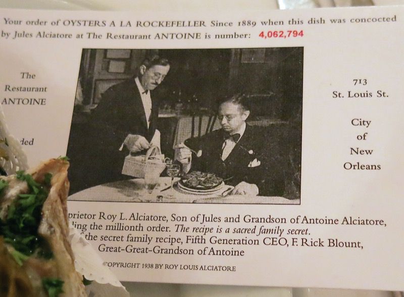 33 Oysters Rockefeller Antoines