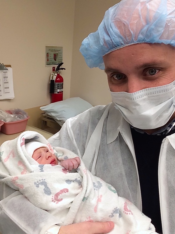 Aaron and William Dugan first dad selfie