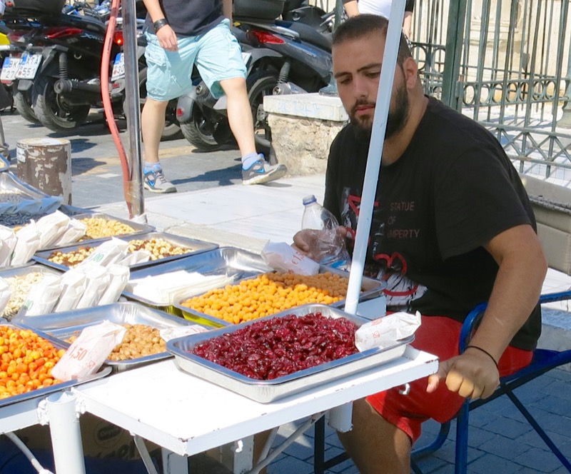 Greek Fruit and Nut Vendor Athens