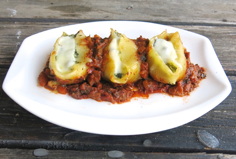 2 Giant Stuffed Spinach and Ricotta Pasta Shells