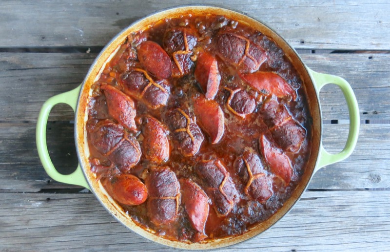 24 Baciole with Sausage in Tomato Sauce