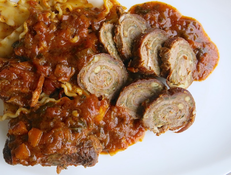 28 Baciole with Sausage in Tomato Sauce