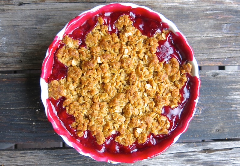 9 Sour Cherry Crisp Baked