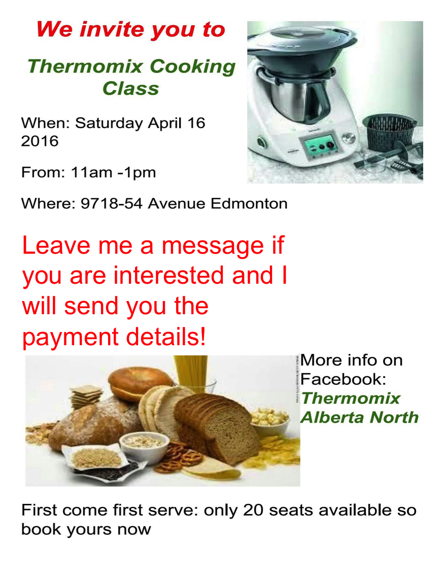 Thermomix Cooking Class April 16 2016