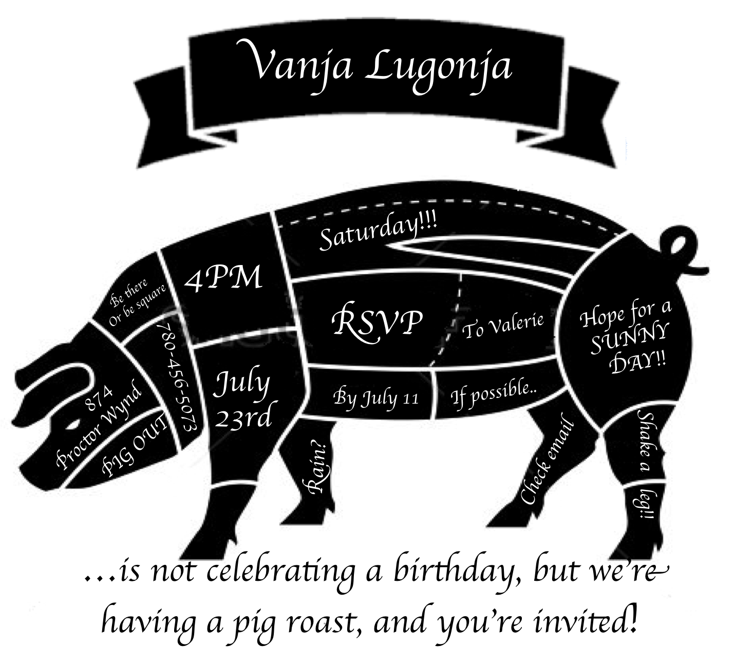 Vanja's PIG ROAST Invitation